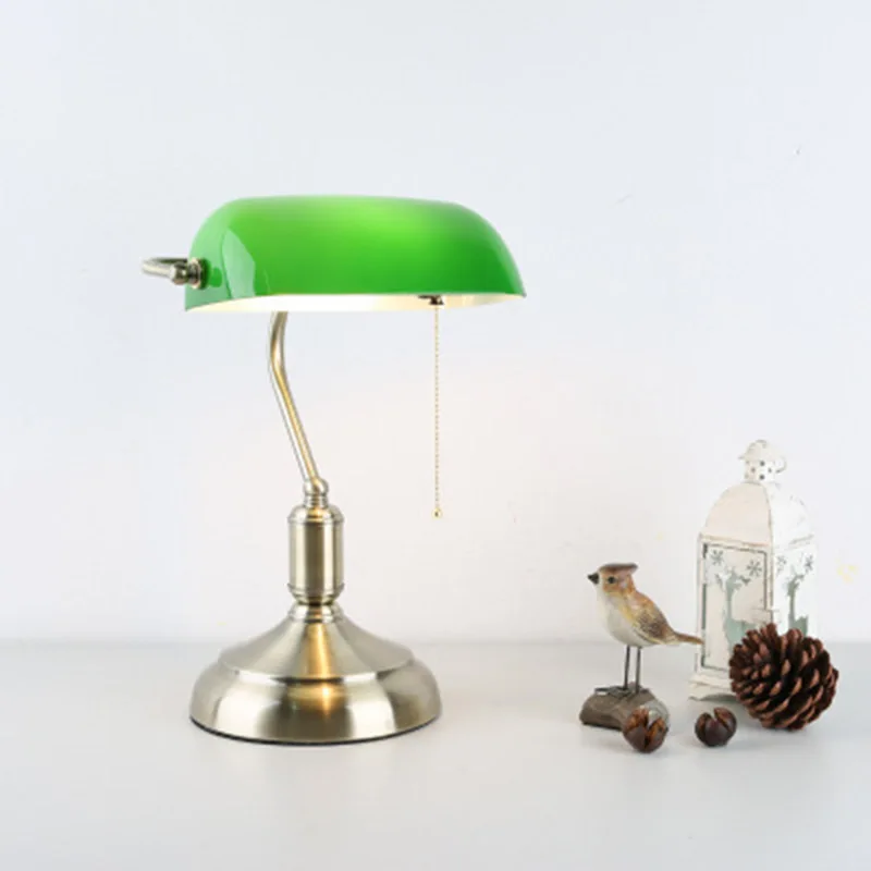 Traditional Antique Green Bankers Table  Office Desk Lamp Lounge Light  110V 220V 230V
