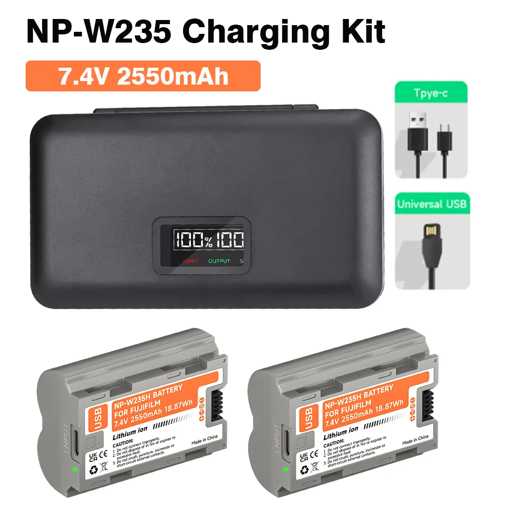 NP-W235 Battery NP W235 NPW235 NP-W235 USB Battery For Fujifilm Fuji X-T4 XT4 GFX 100S X-T5 X-H2 XH2S XH2S + LCD Smart Charger