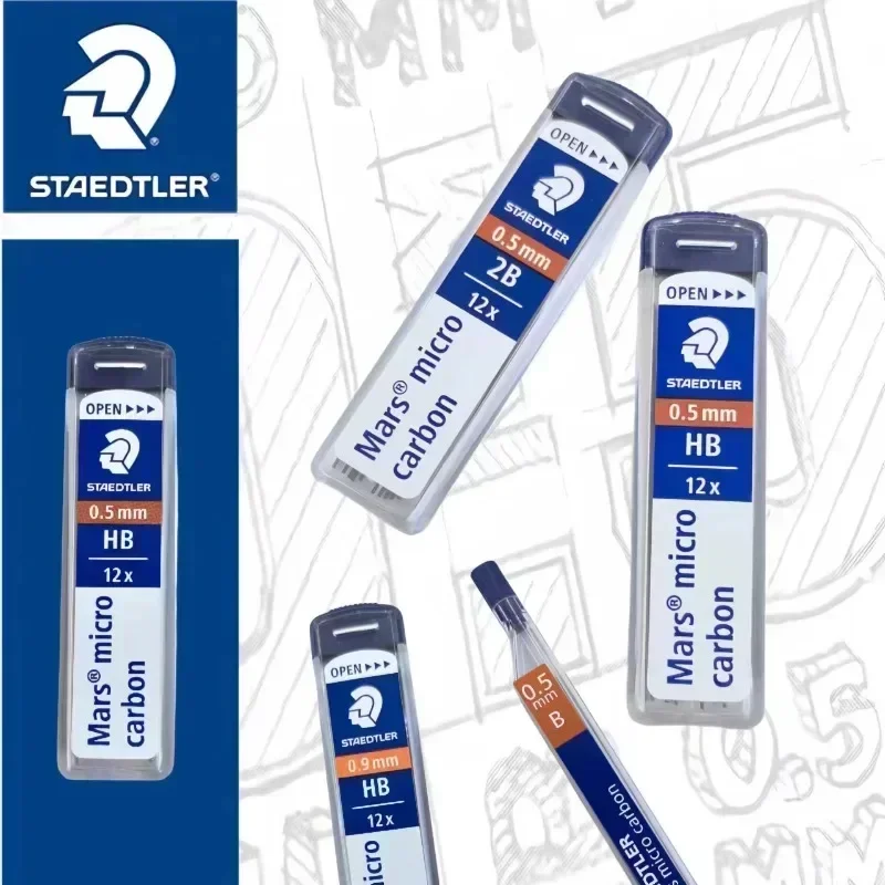 1pc Staedtler 250 Mechanical Pencil Lead Super Fine Anti-cracking 0.3/0.5/0.7/0.9/1.3 2H/H/HB/B Mars Micro Carbon Polymer Refill