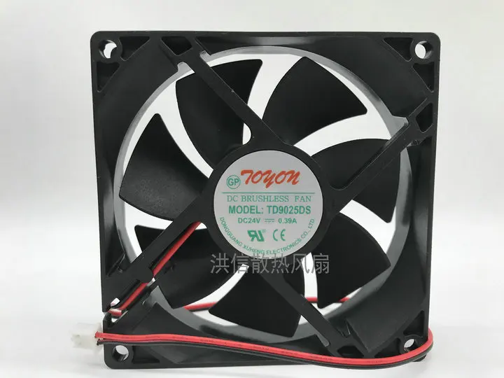 

TOYON TD9025DS DC 24 В 0,39 А 90x90x25 мм 2-проводной 90 мм охлаждающий вентилятор