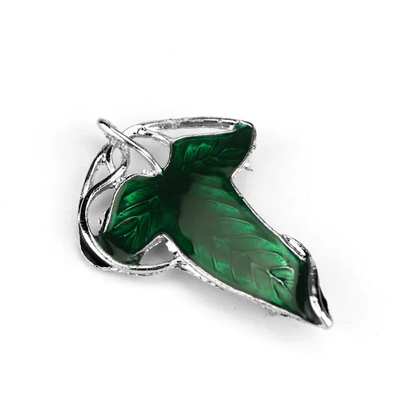 Elf Green Leaves of Lorien Brooch Pin Tolkien Galadriel Legolas Frodo Baggins Aragorn Tree Enamel Badge Movie Jewelry Wholesale