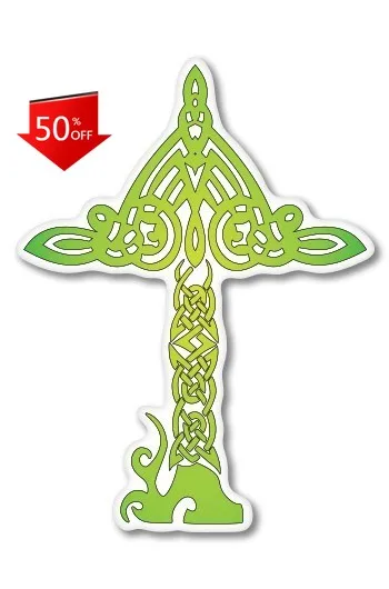 

Celtic Cross Green Phone Aesthetic Truck Motor Home Camper Van Laptop Accessory Cute Unique Cool Retro