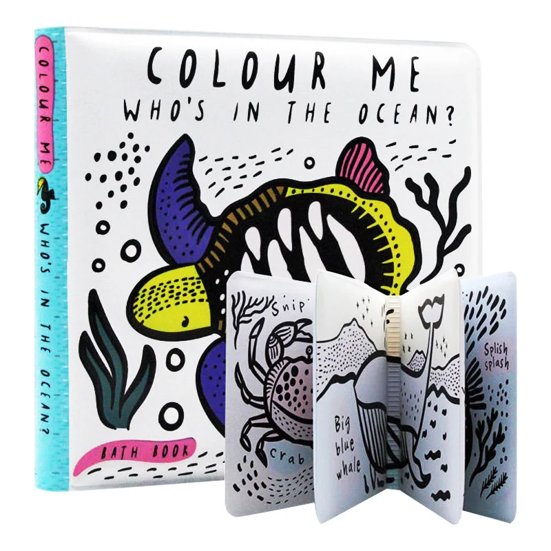 

Colour Me Who's in the Ocean, Children's aged 3 4 5 6 English books, Picture Book Bath Book 9781784937935