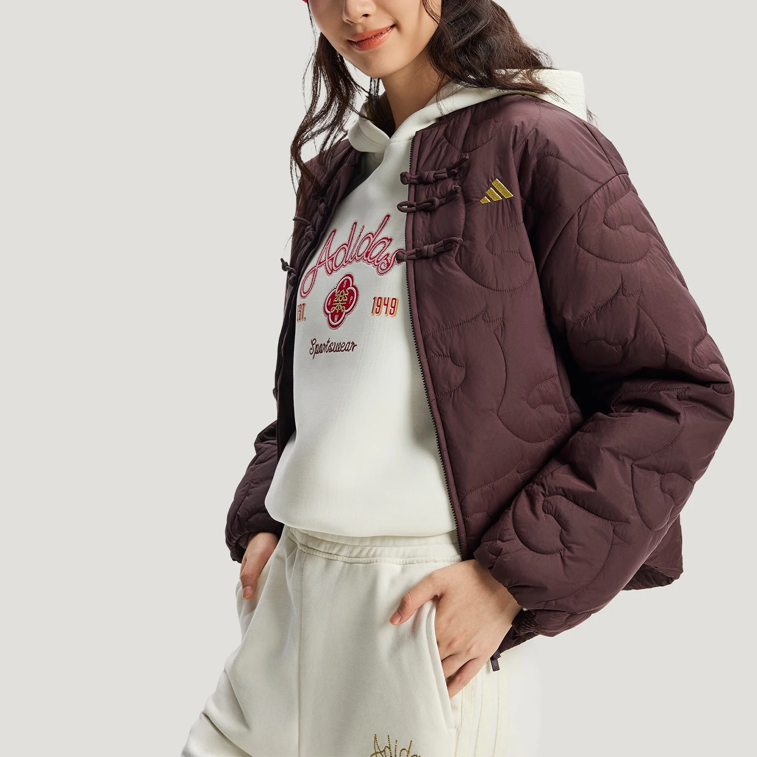 Adidas genuine winter women's warm sports casual retro cotton clothing KS0629