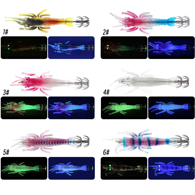 MUKUN 3 قطعة 10cm10g لينة الصيد إغراء لينة الروبيان الحبار هوك الطعم الاصطناعي توهج الأخطبوط الحبار هوك pesca صيد السمك #3
