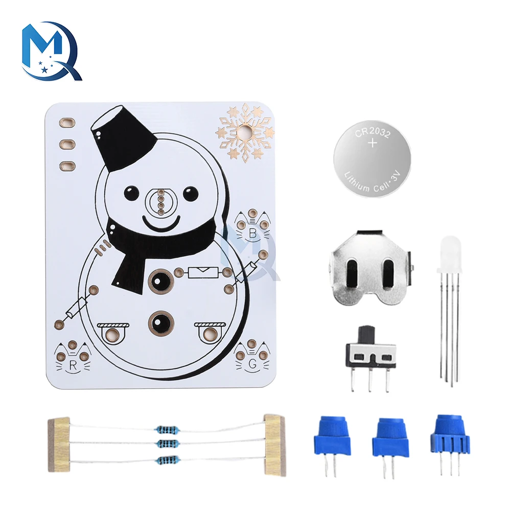 LED Snowman Electronic Beginner Learning Welding Fun DIY Kit LED Light Emitting Tube Module