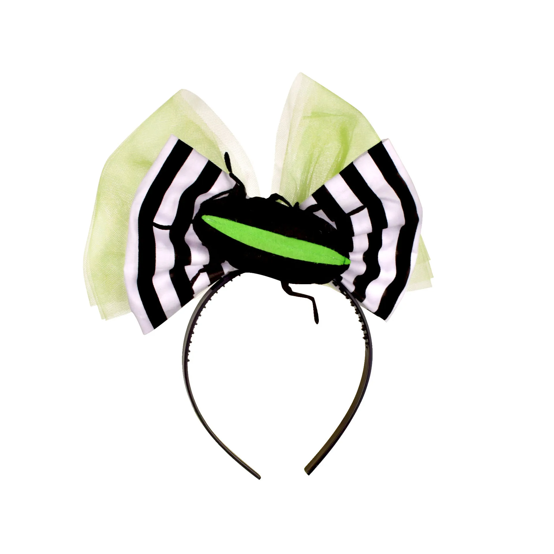 

Girls Beetle Cosplay Headband Children Green Big Bow Mesh Headband Kids Halloween Party Accessories Girls Birthday Party Gifts