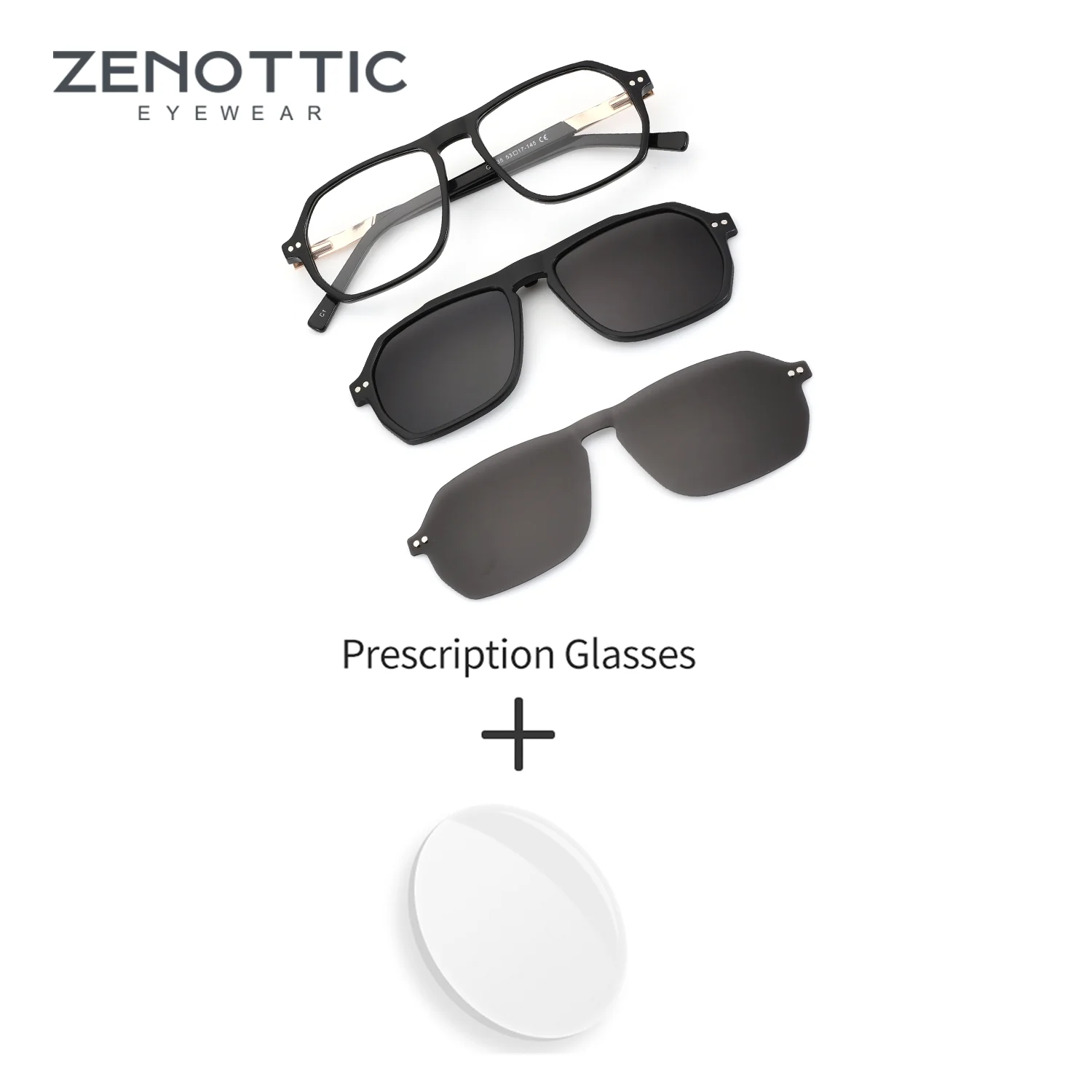 

Мужские очки ZENOTTIC с клипсами для установки на обычные очки, ацетатные поляризационные оптические линзы UV400, мужские линзы с диоптриями, оправа для очков