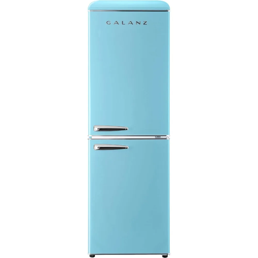 GLR74BBER12 Retro Refrigerator with Bottom Mount Freezer Frost Free, Dual Door Fridge, Adjustable Electrical Thermostat Control