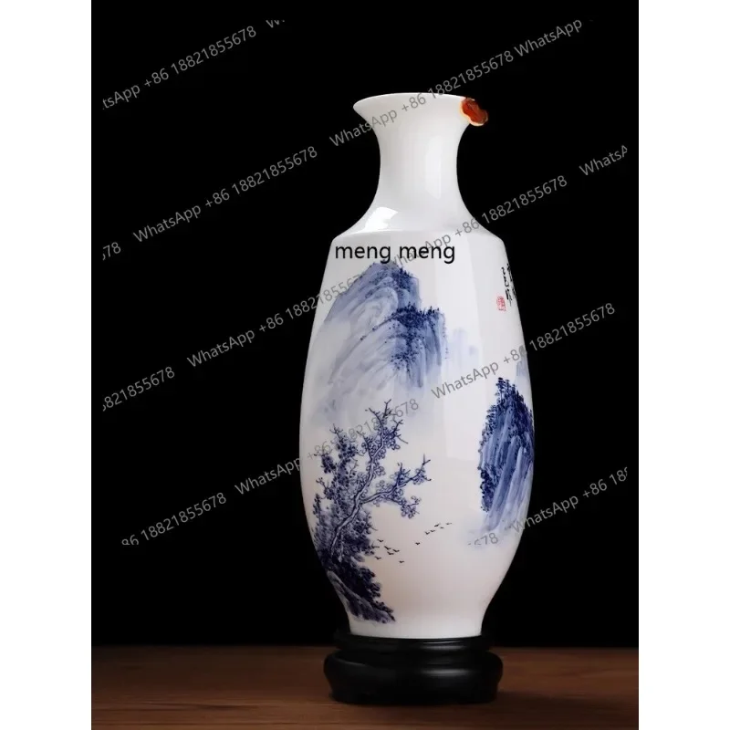 E153 Suet jade porcelain ceramic hand-painted vase ornament living room decoration crafts