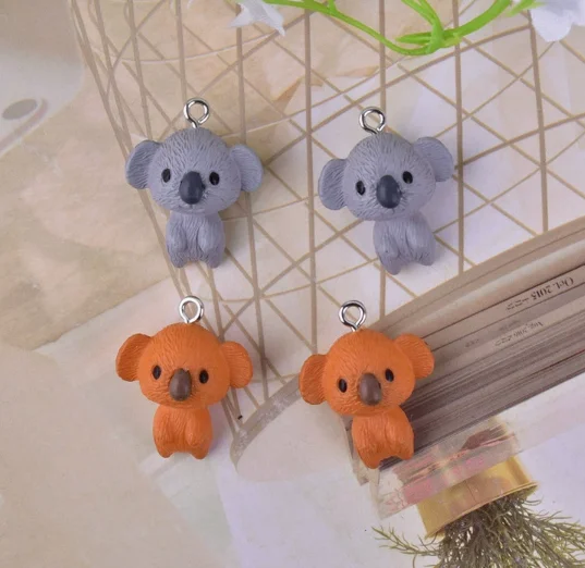 10 pcs 3D Resin Koala  Charm Earrings DIY Key chain Necklace Pendant Bracelet Jewelry Handmade Findings Gift