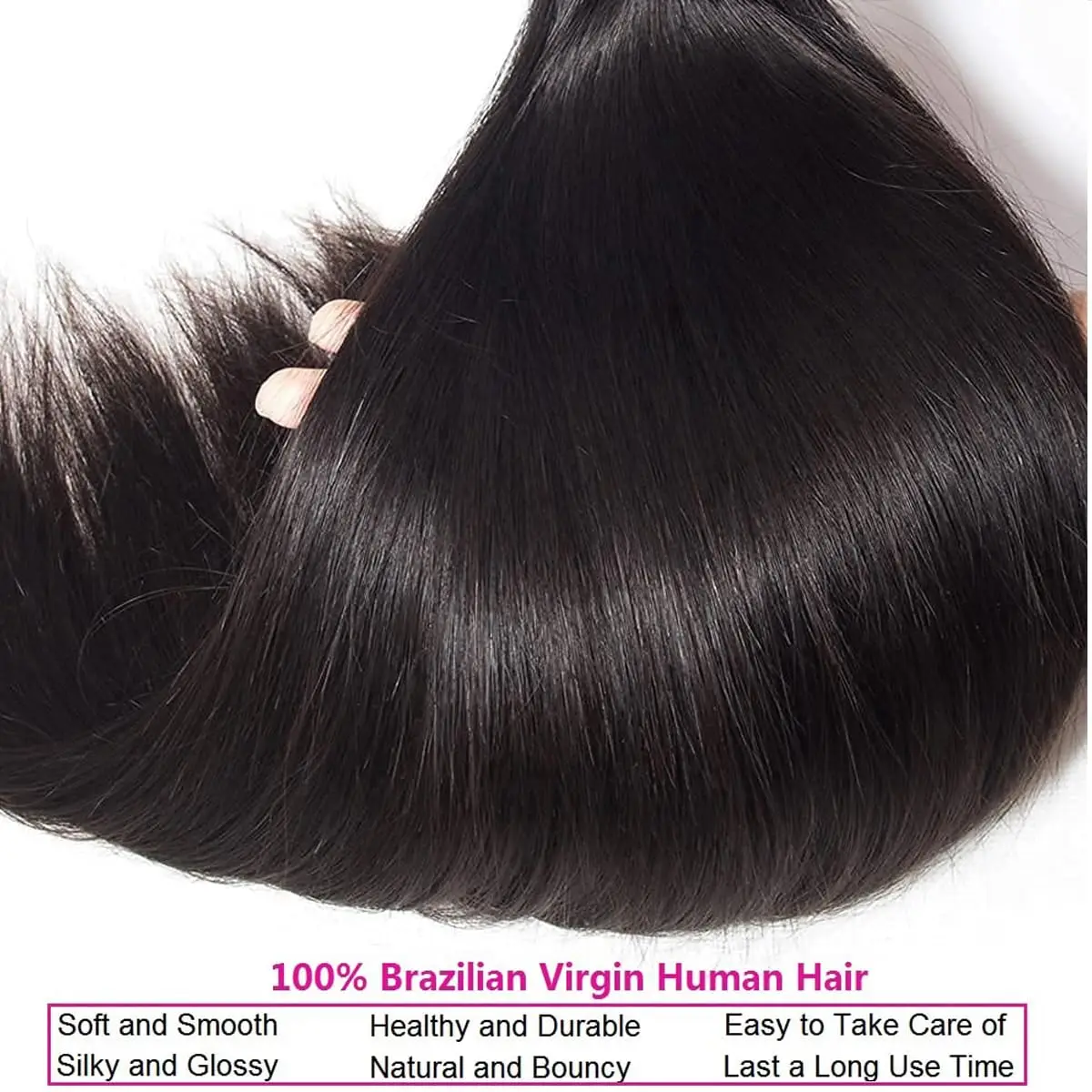 Straight Bundles Human Hair 30 32 Inch 100% Unprocessed Brazilian Hair Weave Bundles Human Hair for Women