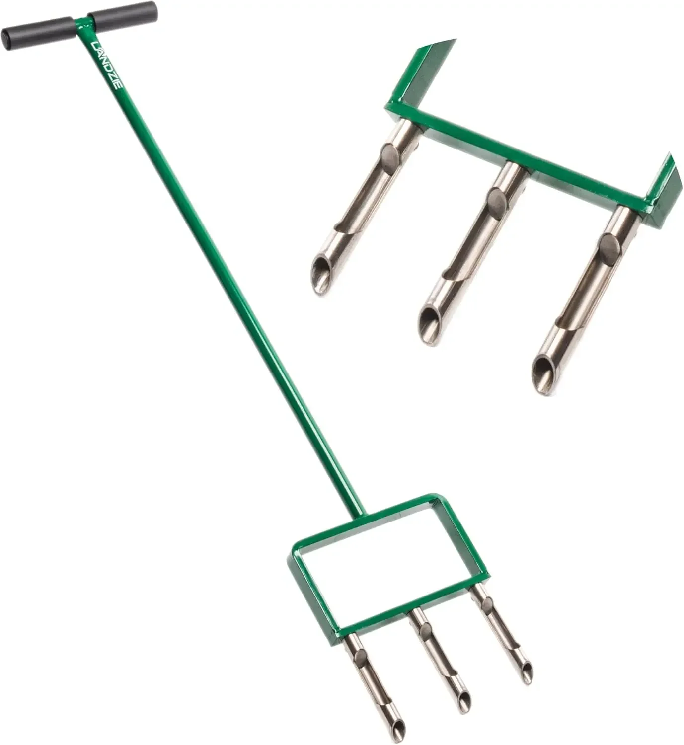 Hollow Tine Lawn Aerator Tool - 42 Inch Core Aerator and Grass Aeration Tool Lawn Tools - Stainless Steel Manual Lawn