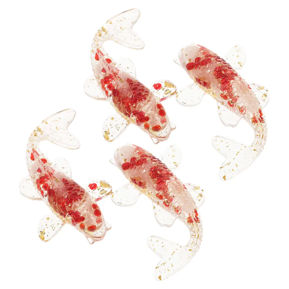 

4 Pcs Crystal Koi Ornaments Fish Figure Tank Figurines Statue Fake Decoration Aquarium Decorative Statues