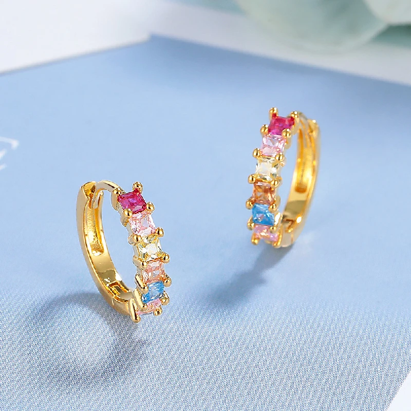 HuiSept Korean Style Zircon Women Earrings 925 Silver Jewelry Accessories for Wedding Engagement Party Bridal Gifts Wholesale image 3