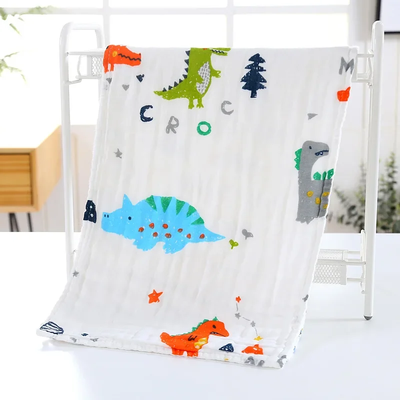 1/2/3pcs 25x50cm Highdensity 6-layer Gauze Baby Square Towel Absorbent Cartoon Kids Towel Newborn Baby Saliva  Child Towel 1pc