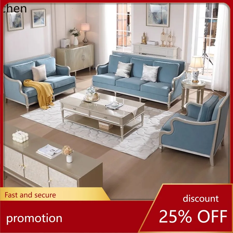 

HXL Solid Wood Living Room Combination Villa Sofa Full Solid Wood