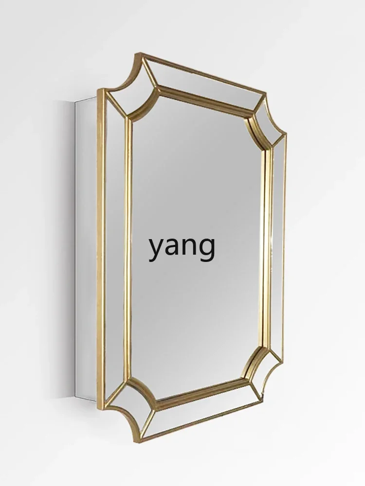 YJQ light luxury  mirror cabinet wall hanging intelligent defogging bathroom storage bathroom bathroom furniture