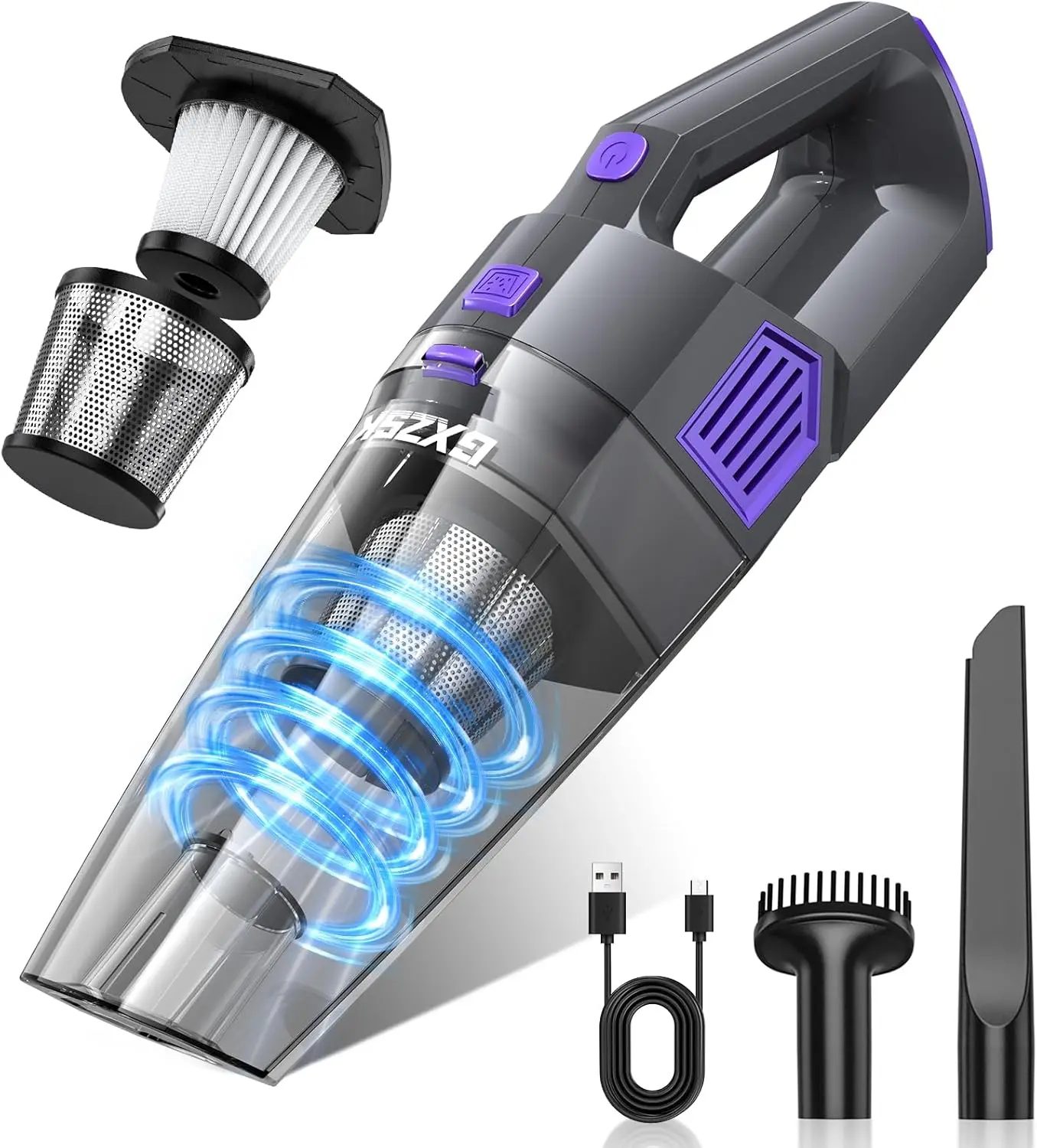 

Cordless Handheld Vacuum 15000PA Strong Suction with Multi-Nozzles & Washable Filter for Car, Home, Office, Pets