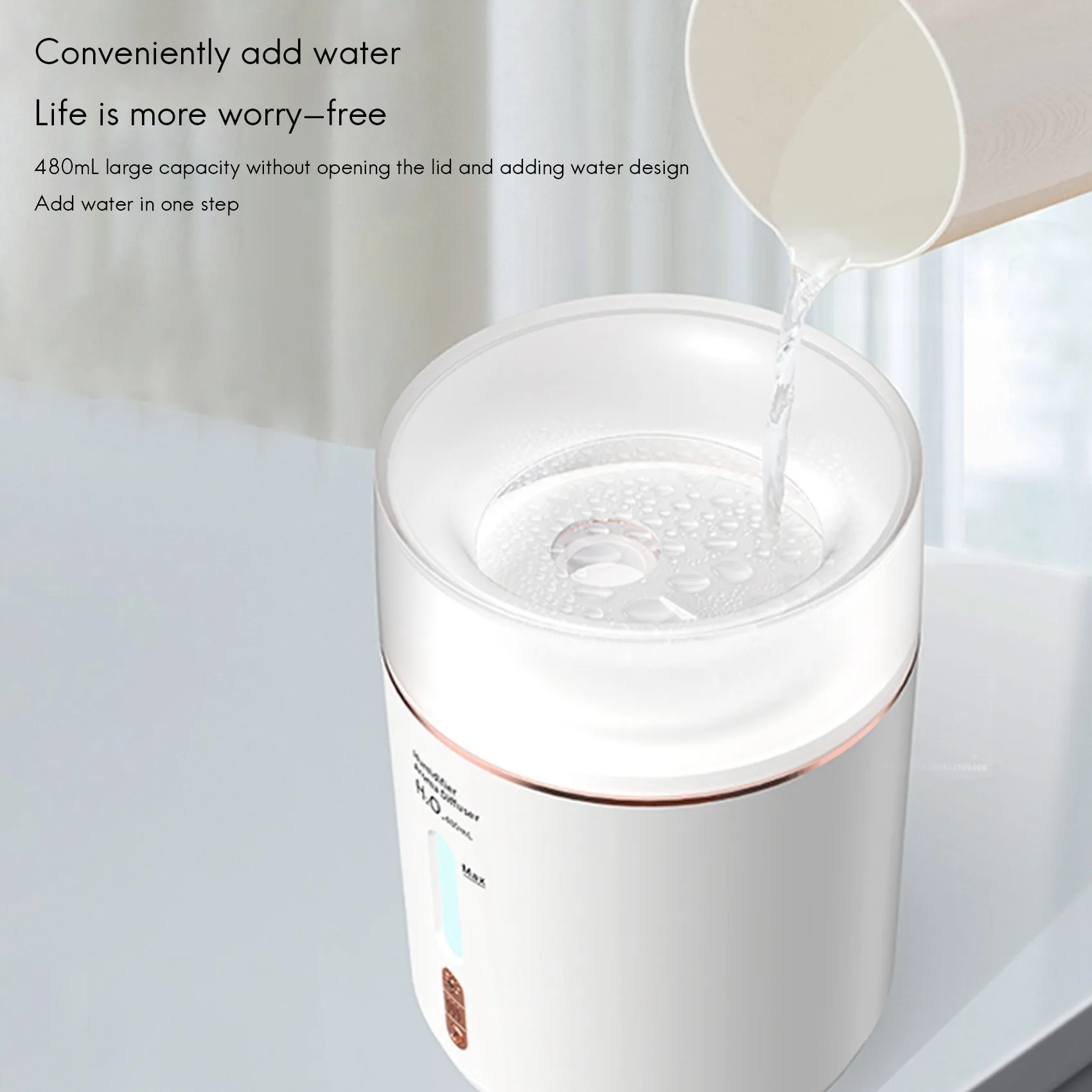 DTEW-Ultrasonic Jellyfish Aroma Diffuser Humidifier Household Silent Air Smoke Ring Essential Oil Aroma Diffuser EU Plug