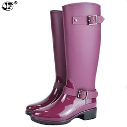 Spring winter boots brand design mid-calf boots student zip rain boots preppy shoes woman buckle rubber rainboots 786