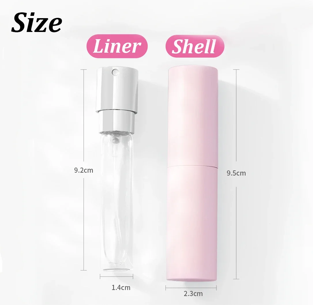 3/6PCS 8ml Empty Spray Bottle Perfume Nebuliser Multi-coloured Refillable Liquid Container For Travel Dispensing Glass Liner