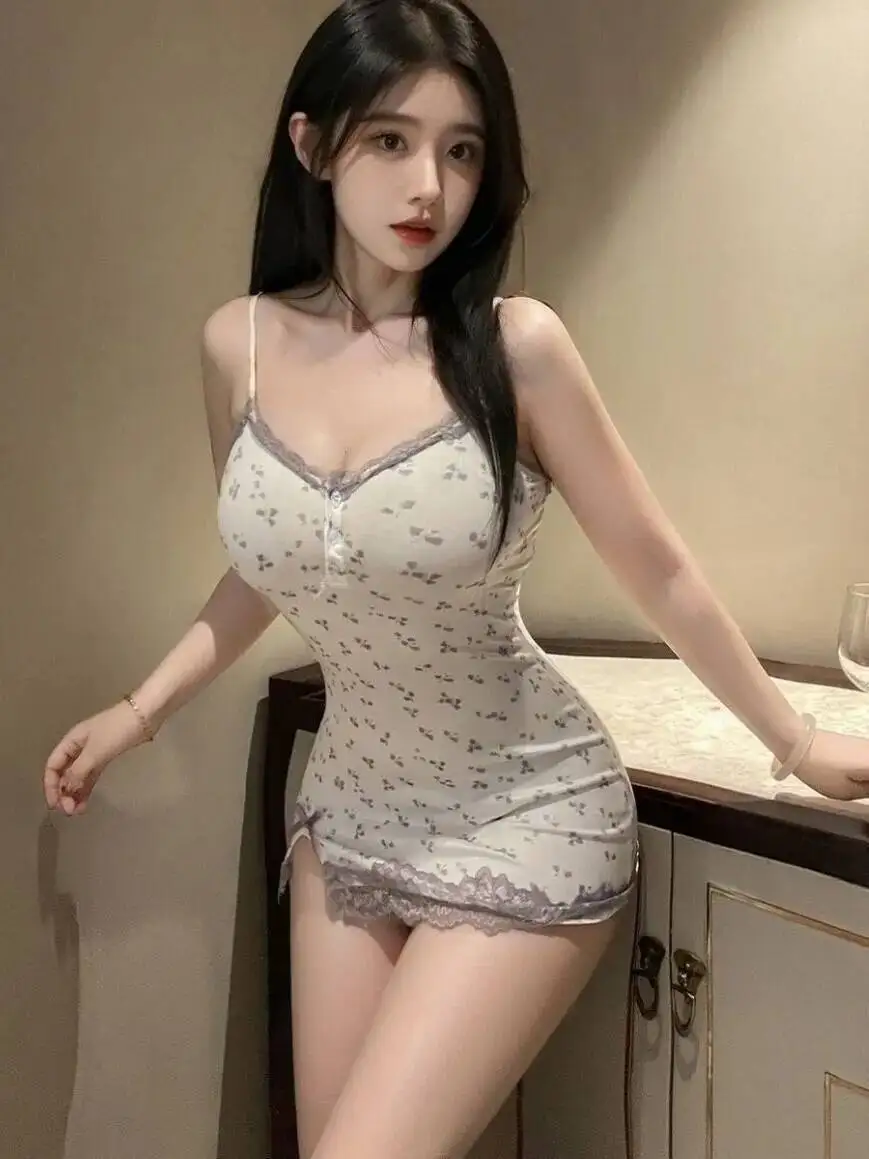 Kleines Blumenkleid, Spitze, Patchwork, kleiner Brustgurt, figurbetontes Kleid, rückenfrei, tiefes V, ärmellos, sexy Kleid für Frauen, Nachtclub DU7Y