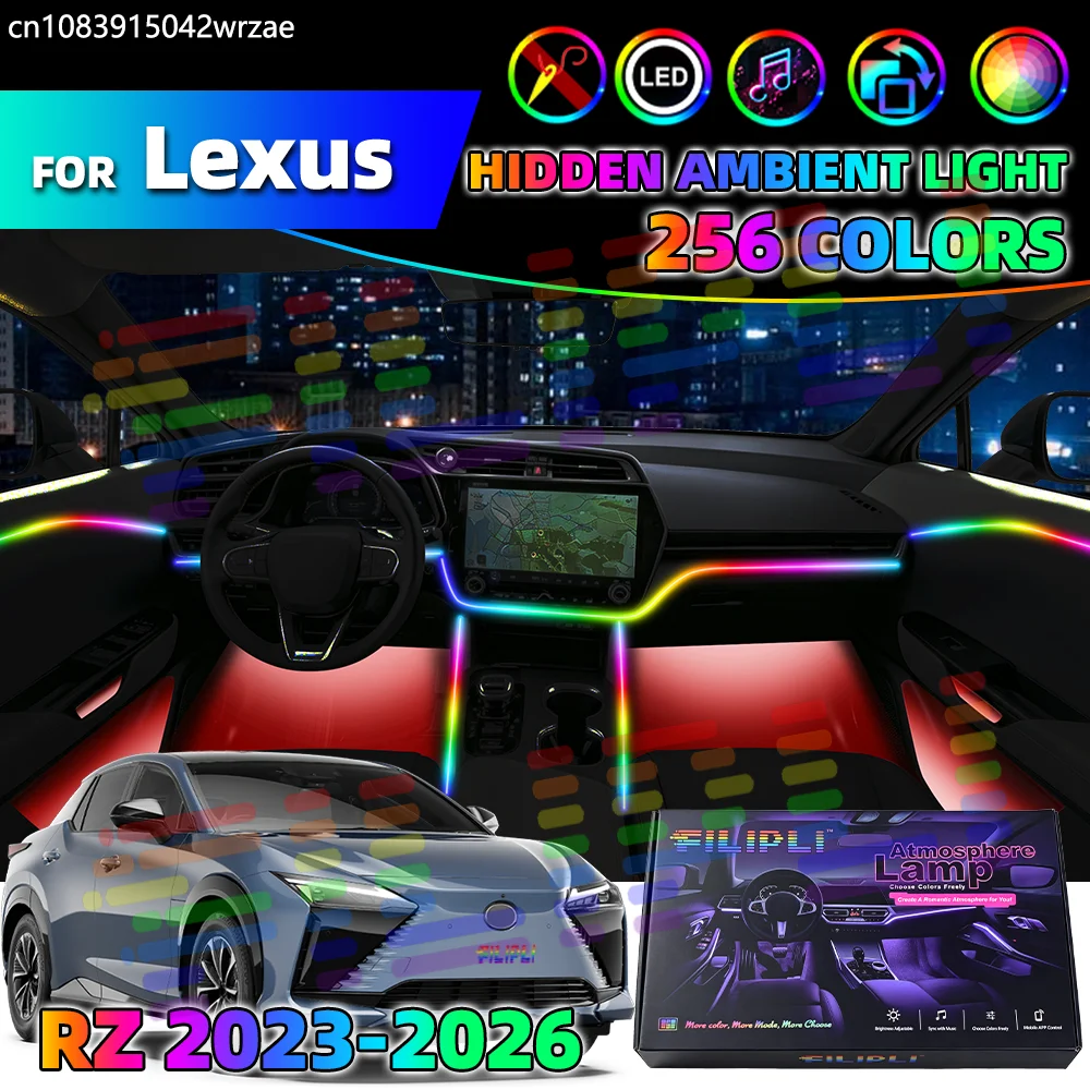 

18 in 1 For Lexus RZ 2023-2026 Years Car Interior Ambient Lights Strips Breathing Lighting Kit App Control Auto LED strips