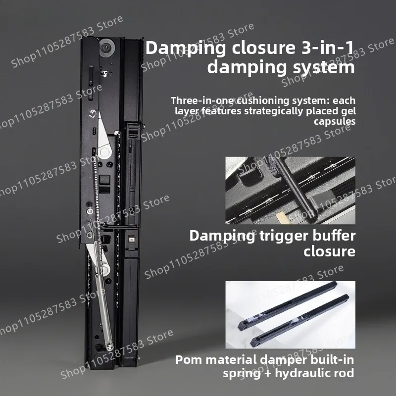 Double buffer damping Rising countertop slide rail Tabletop lift-pull bay window track Heavy-duty extension