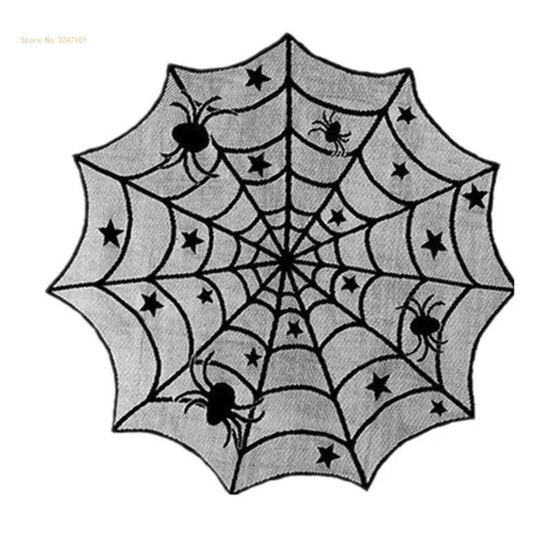 

Fashionable Round Tablecloth Featurings Spiderweb Tabletop, Perfectly for Home and Cafes Round Table Cover Table Dropship