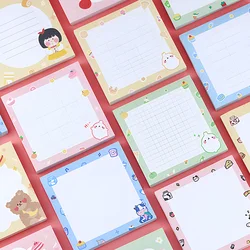 Notas pegajosas engraçadas e bonitos, Kawaii Girl Bear Cow Memo Pad, Post Notepad, Planejador diário, Check Shopping, Para fazer a lista, Tabs Índice