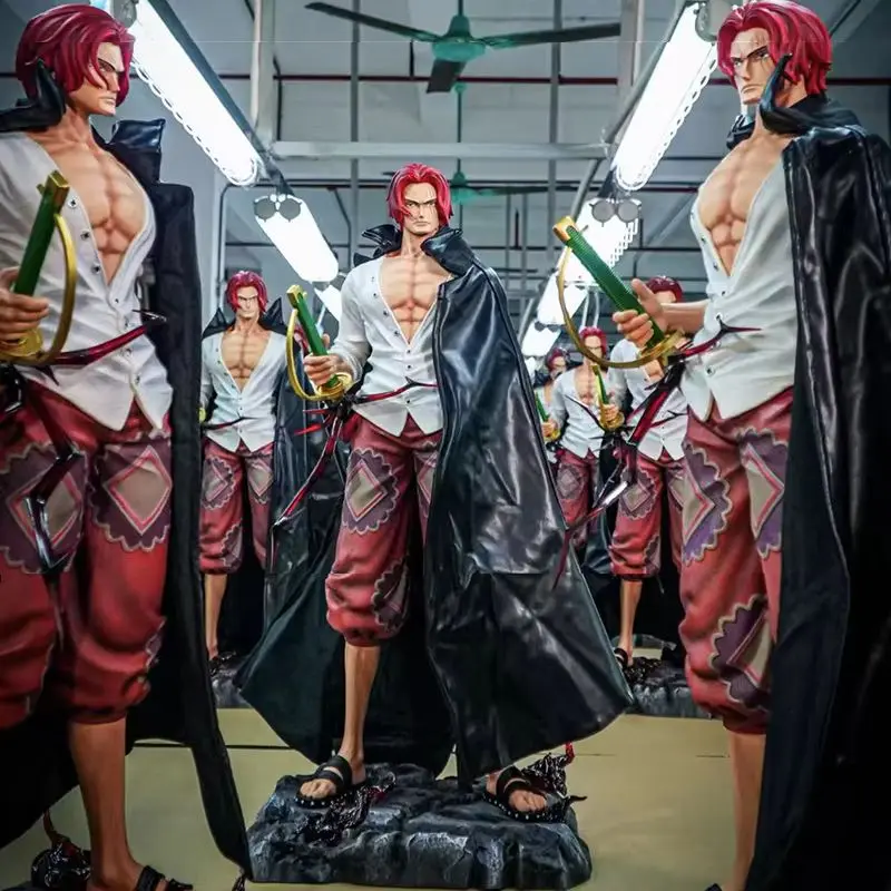 大型ワンピースアニメ赤髪のシャンクスフィギュアコレクタブルテーブルデコレーションアクショントイモデルプレイ可能ギフト日本からのファンギフト