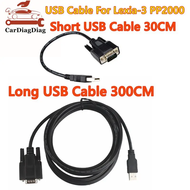 USB OBD Cable For Lexia-3 PP2000 Diagnostic Tool for Peugeot Citroen OBD1 to OBD2 Connect Cable 30/300cm USB Cable Best Price