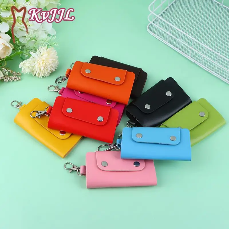 Leather Keychain Storage Bag Men Women Key Holder Organizer Pouch Cow Split Car Key Wallet Housekeeper Key Case Mini Card Bag