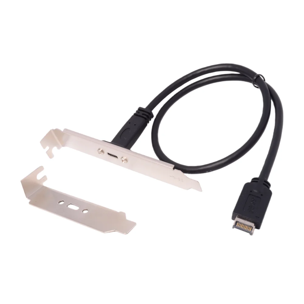 KEY-A To USB-C Type-C Female Data Cable with PCI Bracket  20Gbps TYPE-E Baffle USB 3.2 Female PCI Front 3.1 0.5m Customized
