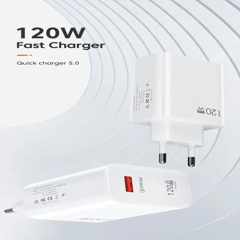 NEW 120W USB Charger For Xiaomi 14 13 12T Pro Redmi Note12 Turbo Samsung Mobile Phone Fast Charging Cable Chargers Adapter