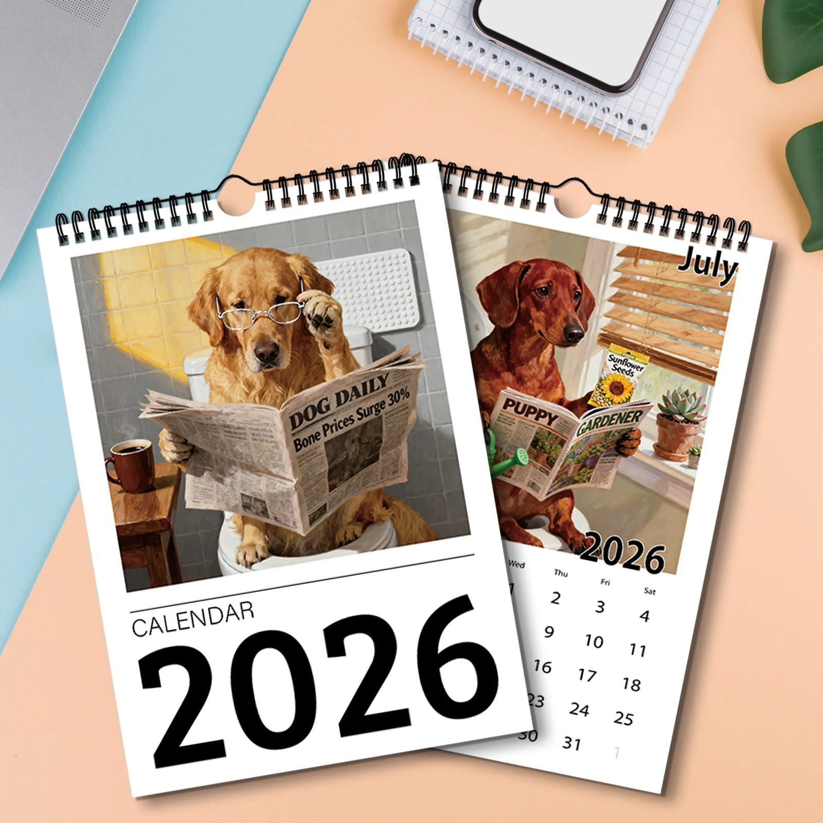 1 قطعة 2026 A4 تقويم الحائط ، تقويم الحائط الكبير ، كلب أليف ، 12 أنماط رائعة مختلفة ، مثالية للمنزل والمكتب والمدرسة والسفر