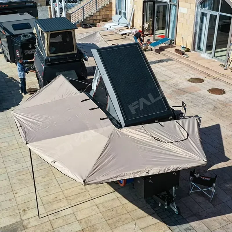 270 Degree Side Awning Sunshade for Off-Road Pickup Truck Waterproof Aluminum Pole for Camping Outdoor Accommodates 2-4