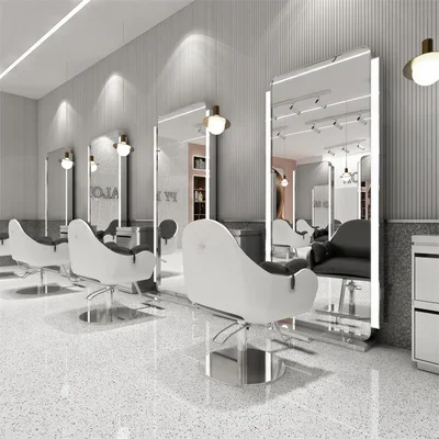 Barber shop mirror with lamp hair perm and dye hair salon single-sided double-sided floor-to-ceiling hair cutting mirror table
