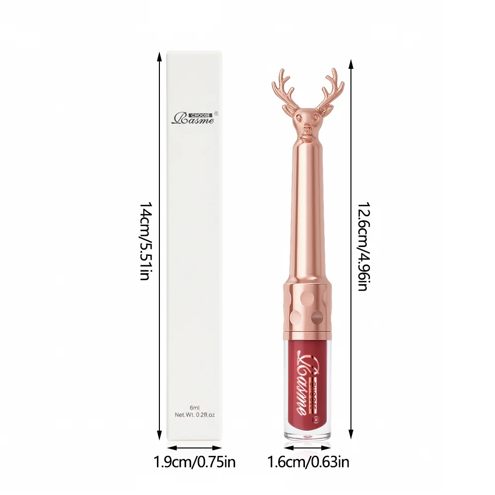 أحمر شفاه سائل عاري مقاوم للماء مخملي غير لامع ملمع شفاه يدوم طويلاً غير لاصق كوب ملمع شفاه أصباغ مكياج مستحضرات تجميل عيد الميلاد #6