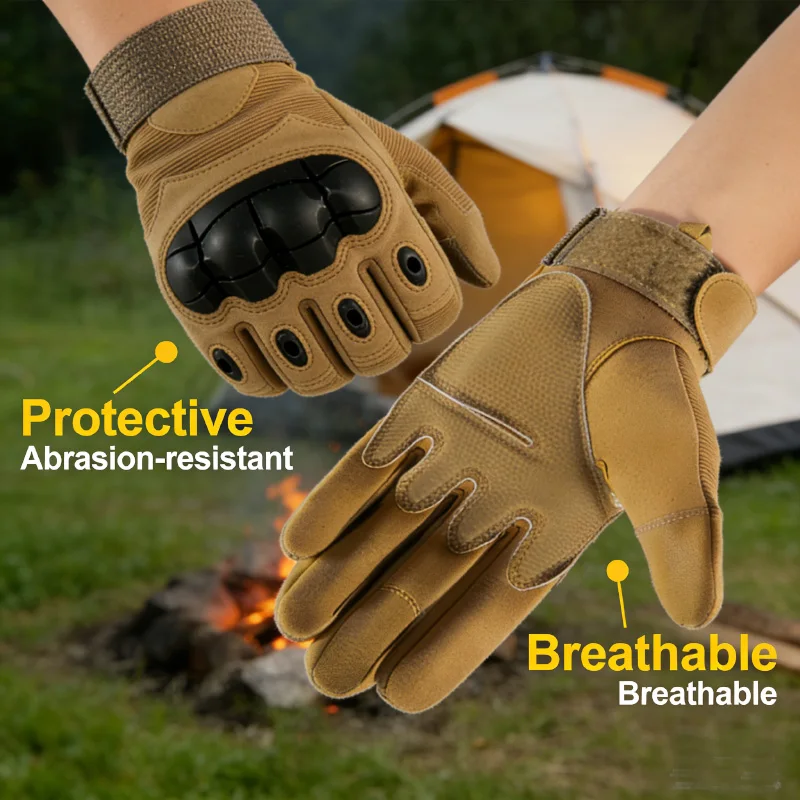 

Мужские тактические перчатки с полными пальцами, сенсорные, противоскользящие, износостойкие, с мягкой защитой, для тренировок на открытом воздухе, походов, велоспорта