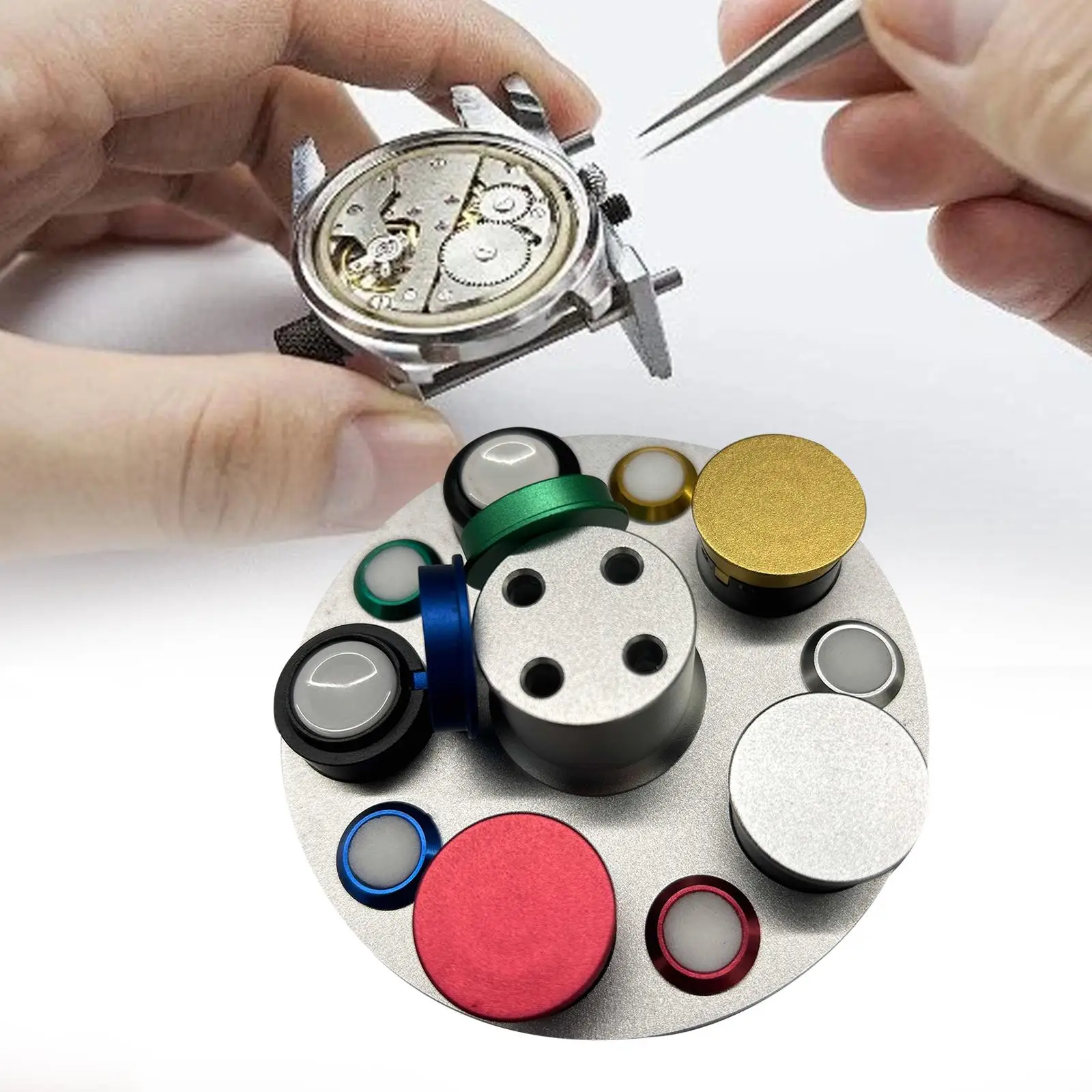 Watch Oil Cup Holder Practical with Cover 5 Dish Maintenance Convenient Watch Repair Tool Watch Oiler Stand Watch Oil Cup Stand image 4