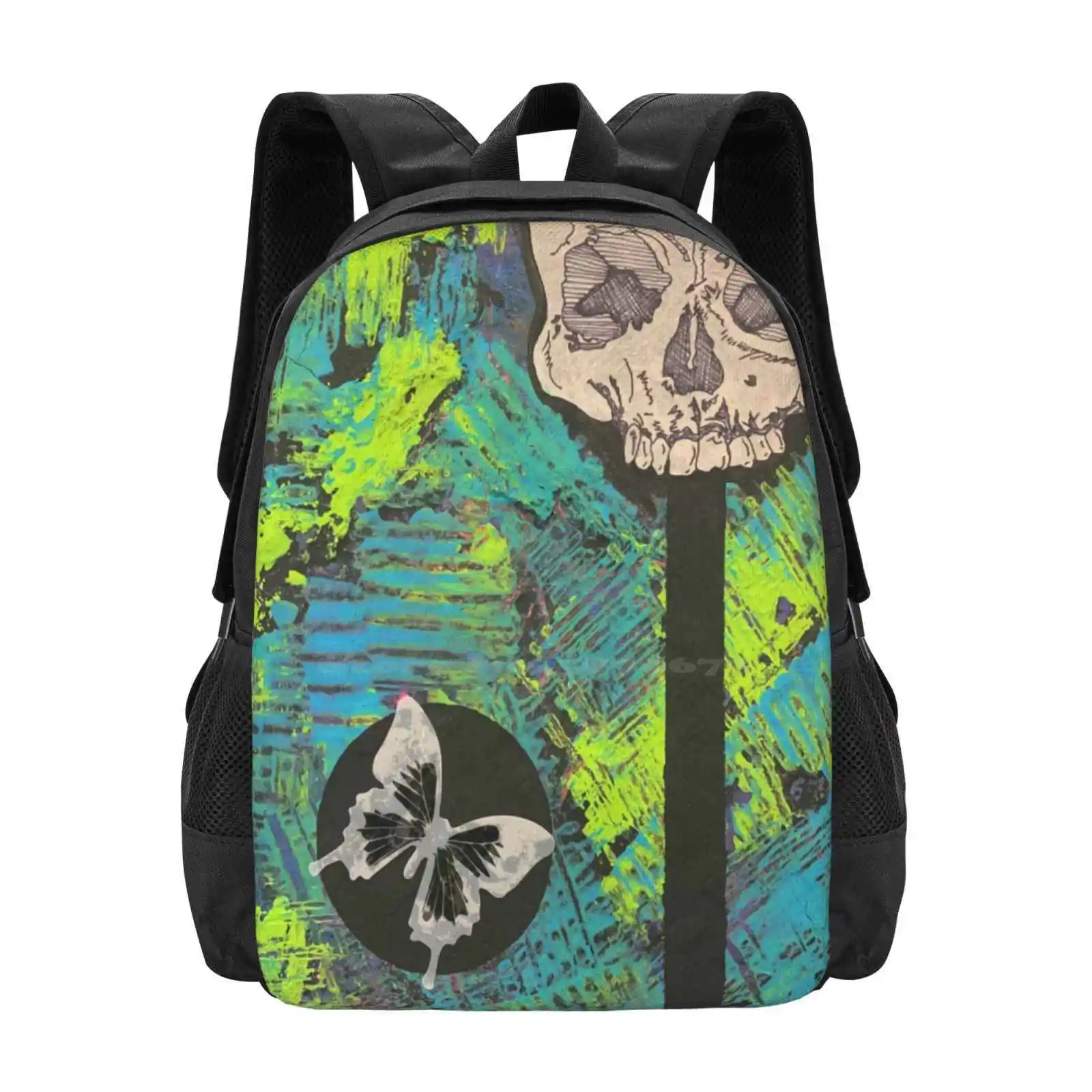 Carnage Asada New Arrivals Unisex Bags Student Bag Backpack Skulls Butterfly Emo Gothic Horror Weird Colorful