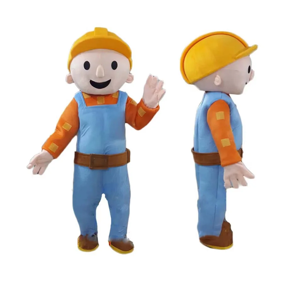 Disfraz de Mascota Bob el Constructor para Adulto, Ideal para Publicidad, Fiestas de Carnaval y Cosplay de Ingeniero