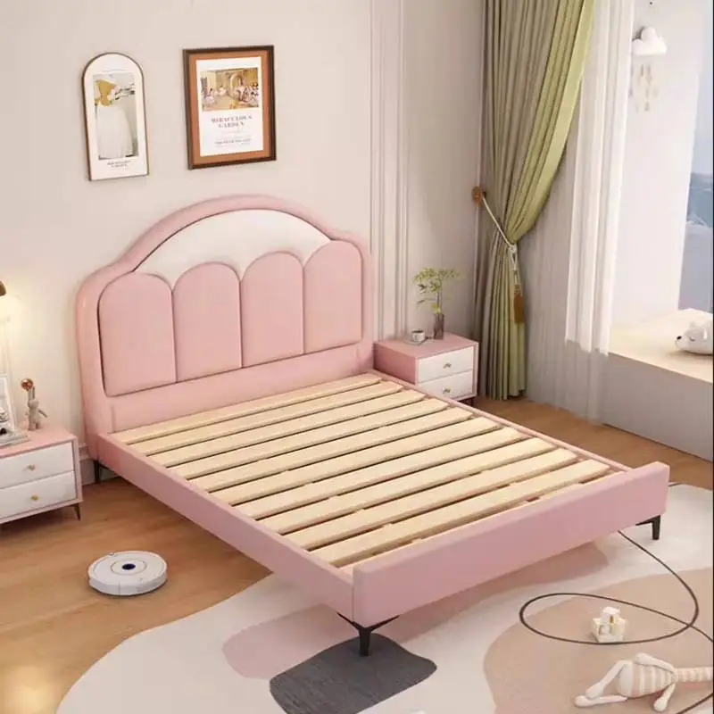 Pink Europe Kids Beds Decoration Simple Cheap Custom Wooden Kids Beds Single Design Modern Lettino Per Bambini Furniture Home