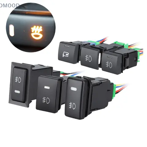 Durable For DC 12V Front /Rear Fog Light Push Switch With 4 Wire Button For Car Boat Automotive RV Black