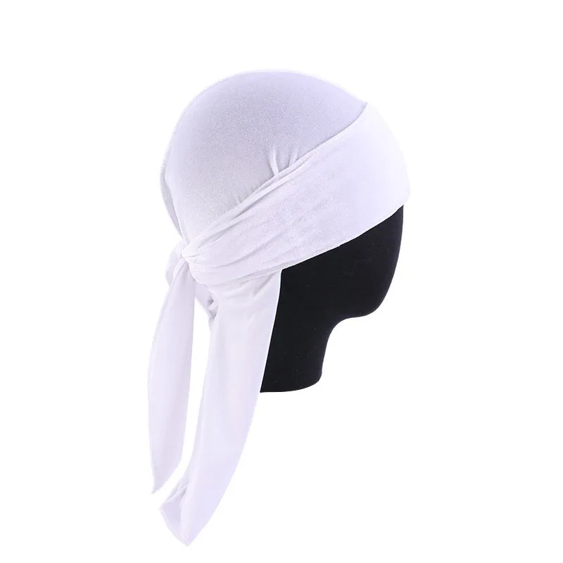 New Unisex Velvet Durags Bandana Turban Hat Men Women Breathable Long Tail Pirate Hats Cap Hip Hop Headband