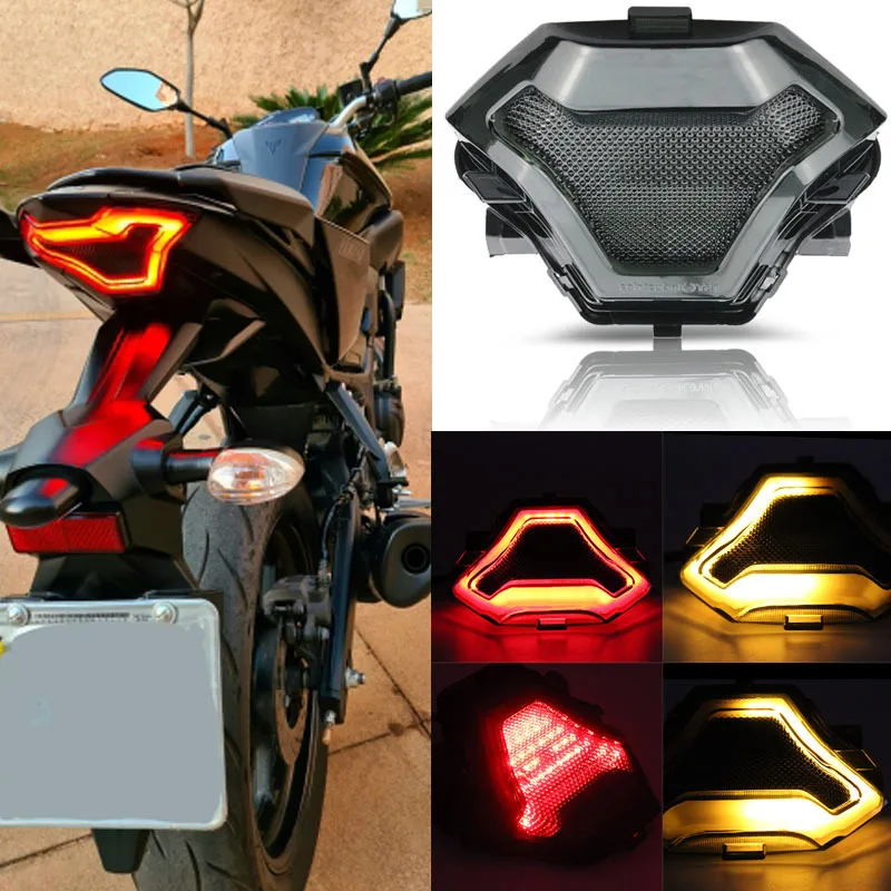 

Motorcycle LED Tail Light Rear Light For Yamaha MT03 MT07 MT25 FZ07 R3 R25 lc150 Taillights Brake Stop Lamp Turn Signal Lamps