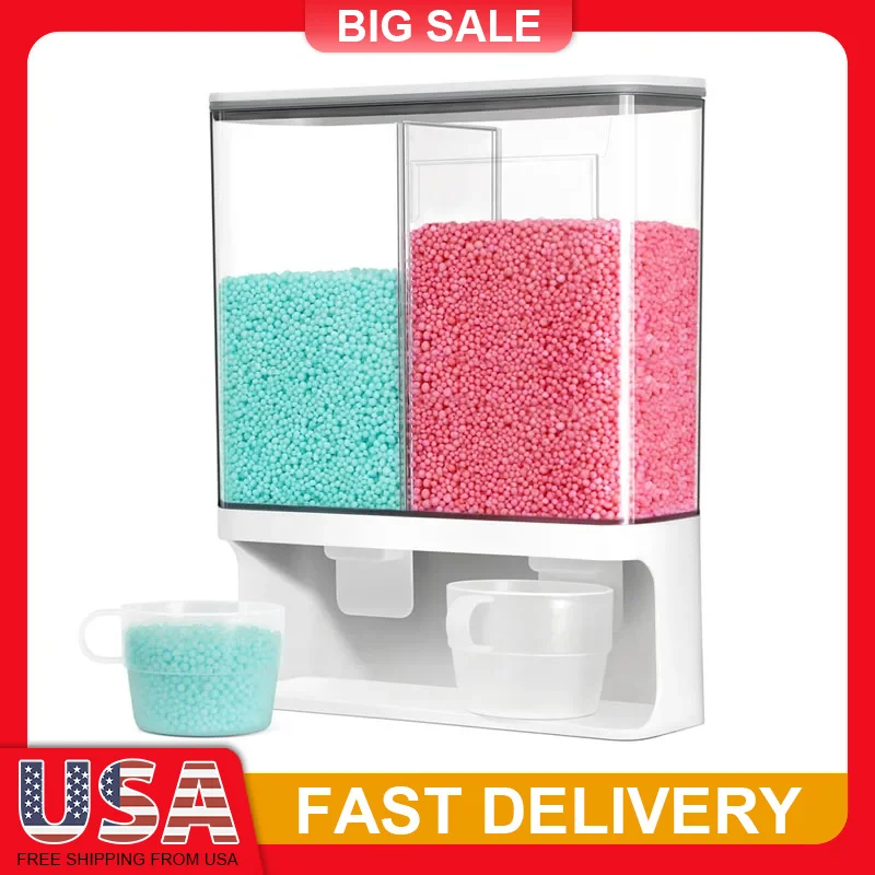 

Wall Mount Laundry Detergent Dispenser Scent Booster Beads Organizer for Powder Stain Remover Bathroom Kitchen Storage Container