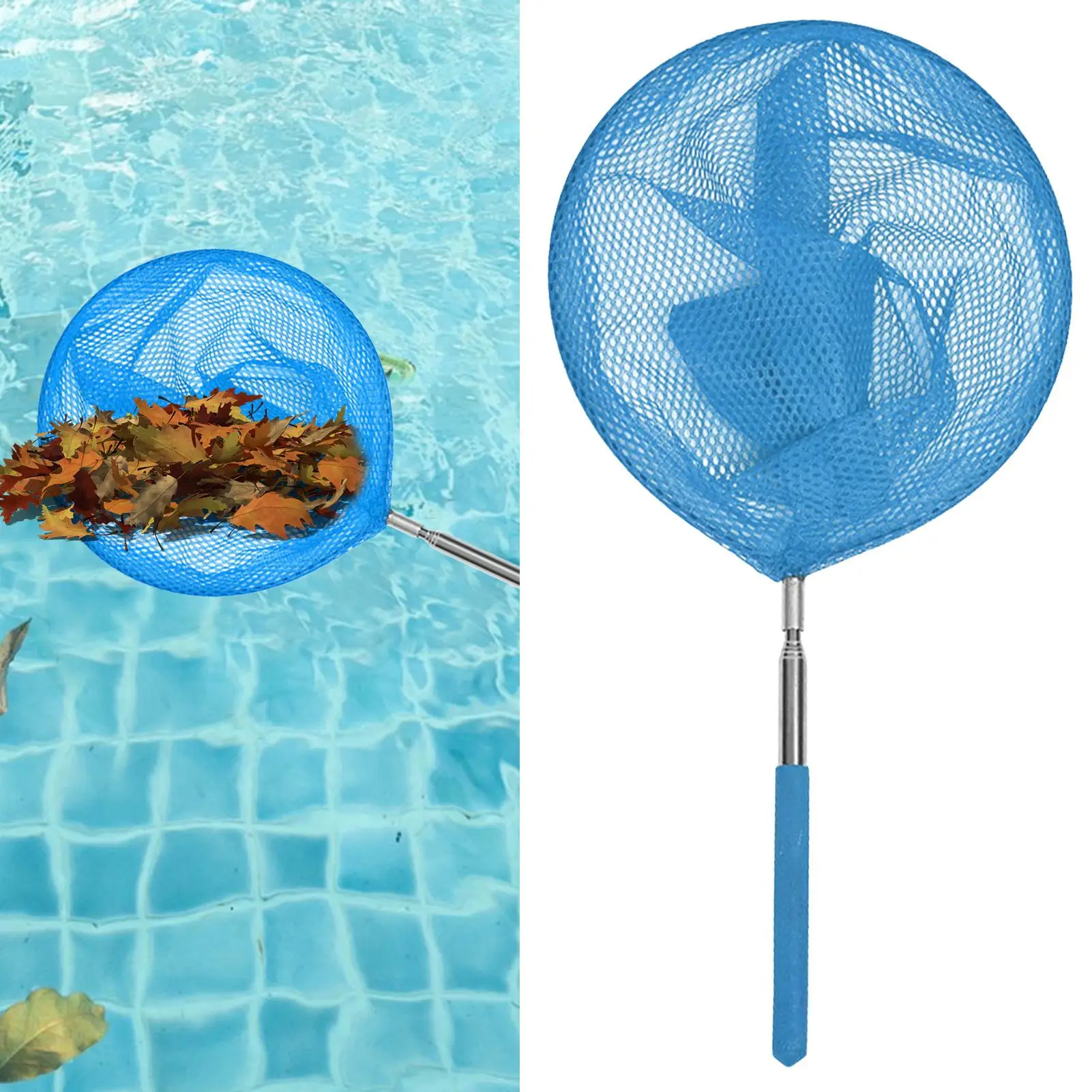 Poolreiniger-Netz, teleskopierbarer Pool-Skimmer, Pool-Skimmer, kleines Pool-Netz, Skimmer, Blattrechen, tiefer Beutel, Schwimmbad-Reinigungsnetze